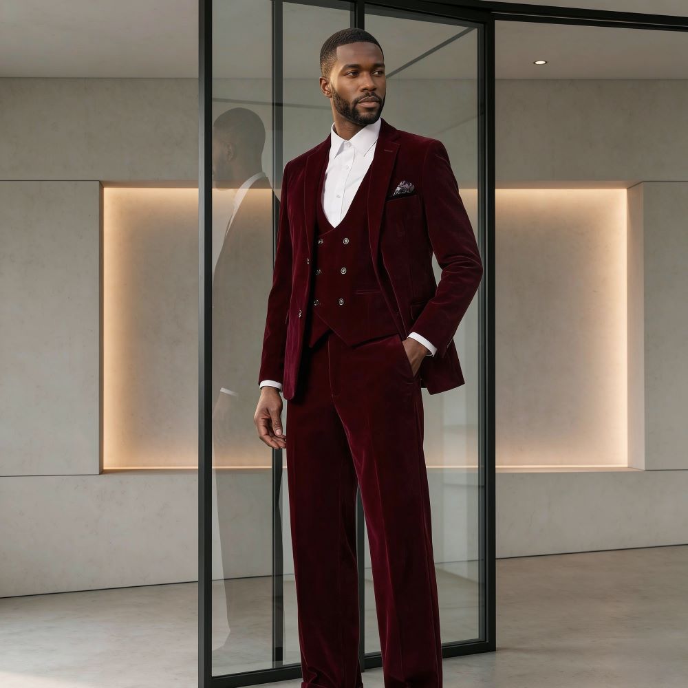 بدلات زفاف مخملية للرجال من 3  - مراجعة Men'S Grooming Awards وسعره