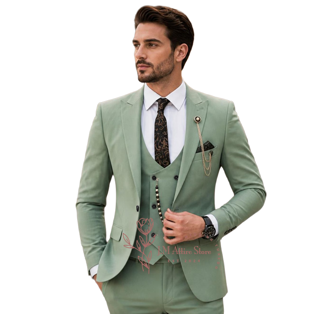 بدلة رجالية خضراء (أخضر مريمي) - مراجعة Men'S Grooming Room وسعره