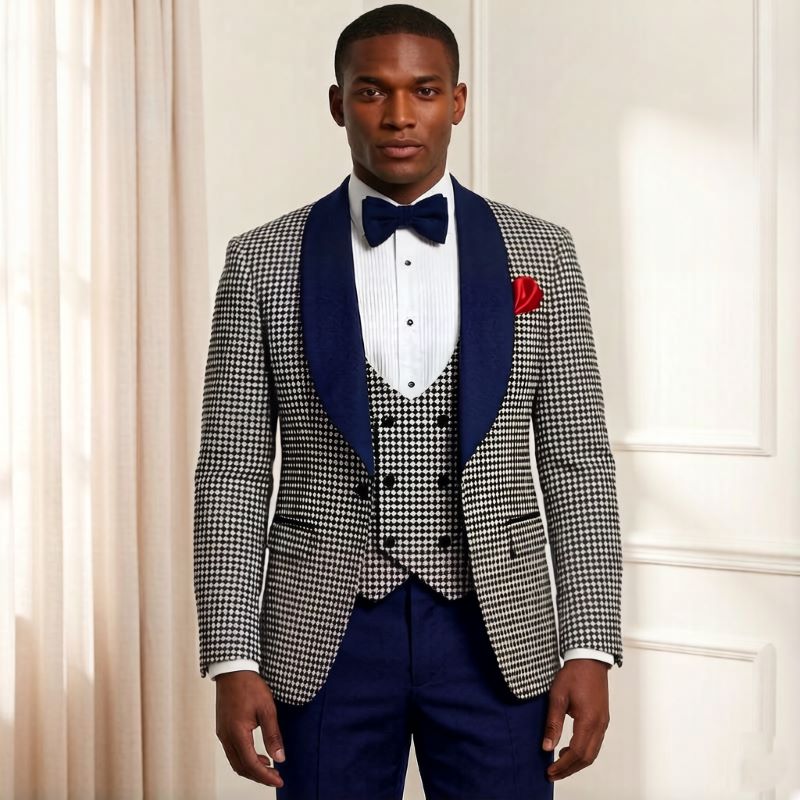 بدلات رجالية منقوشة بنقشة هاون - مراجعة Men'S Grooming Awards وسعره